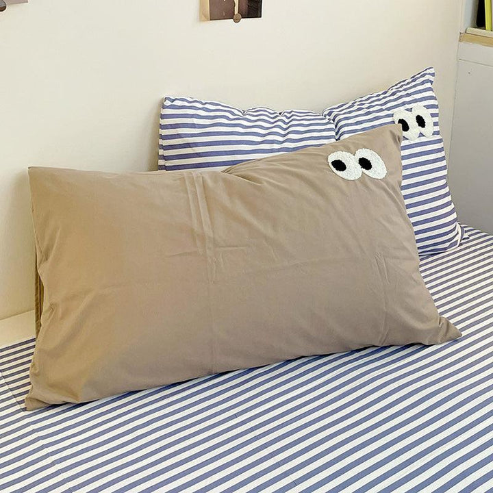 Luxury-Brown Rich Cat | High-end Embroidery 300 Cotton Duvet Cover Set (Duvet Cover + Pillowcase) - UKrabbit Essential