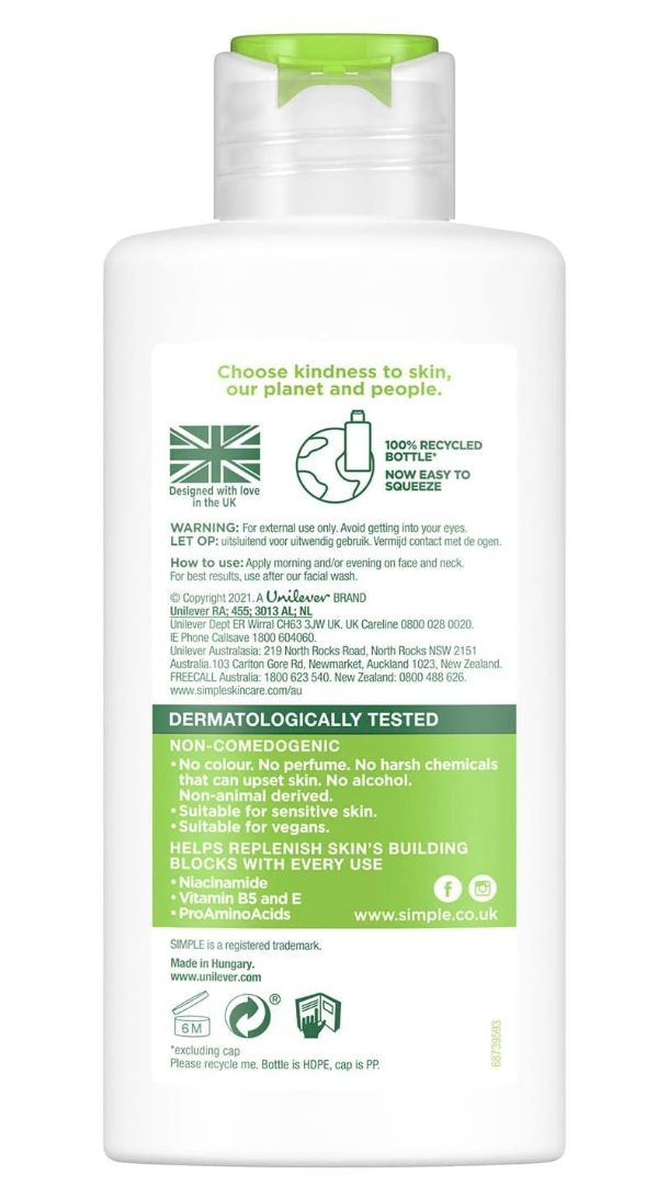 Simple Kind to Skin Hydrating Light Moisturiser 125ml