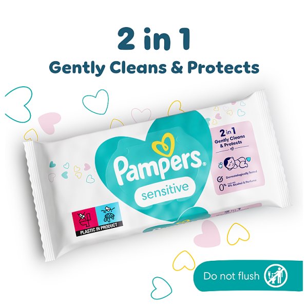 Pampers Sensitive Baby Wipes 52 Pieces