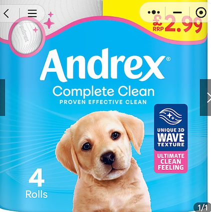 Andrex Classic Clean Toilet Paper, 24 Roll Pack