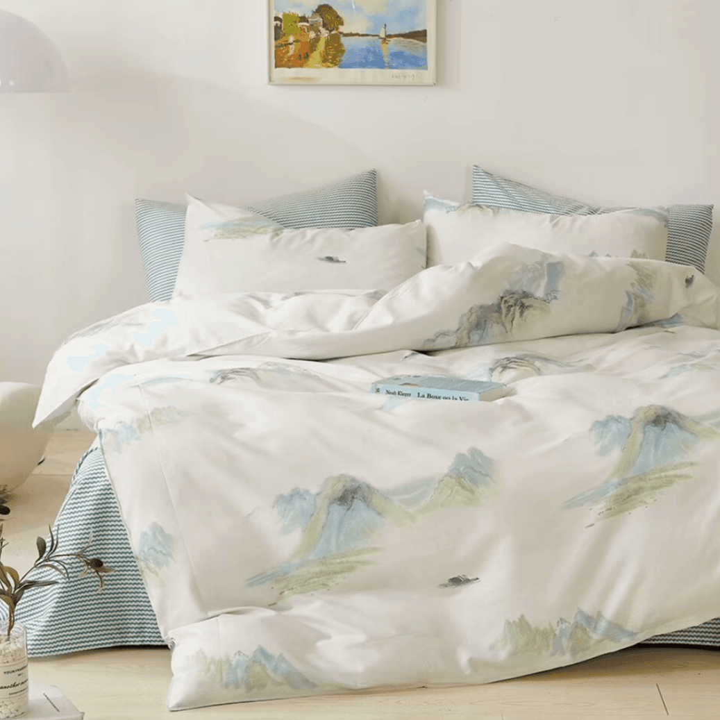 Comfort-Drifting Lightly | 100% Cotton Classcial Fitted Sheet - UKrabbit Essential