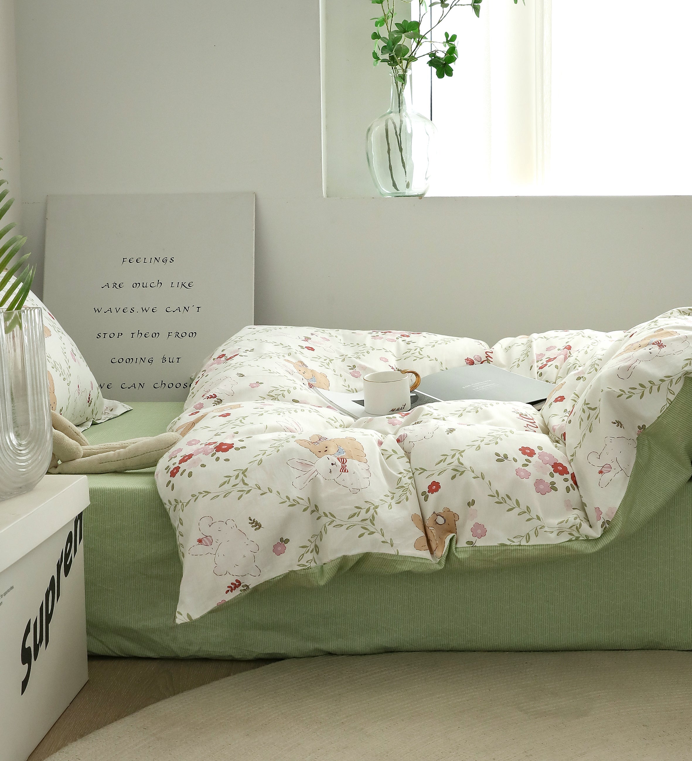 Comfort-Joyful Rabbit Running Free | 100% Cotton Classical Fitted Sheet - UKrabbit Essential