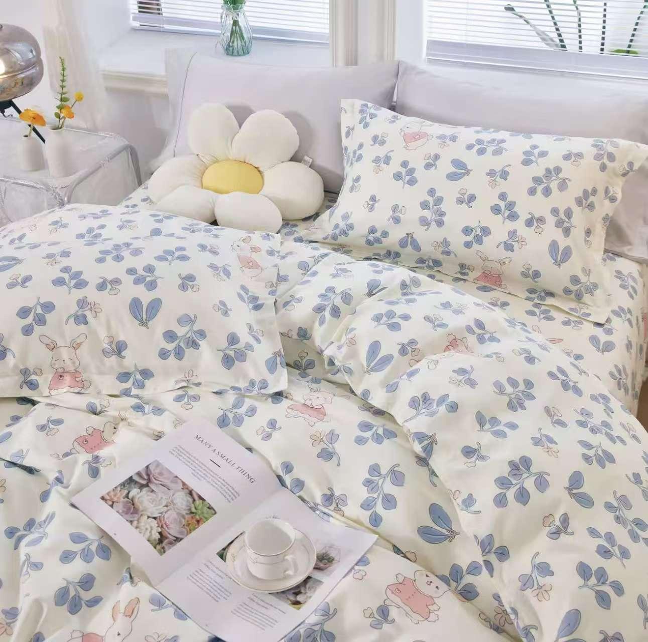 Comfort-Rabbit Among Blooms | 100% Cotton Classical Fitted Sheet - UKrabbit Essential