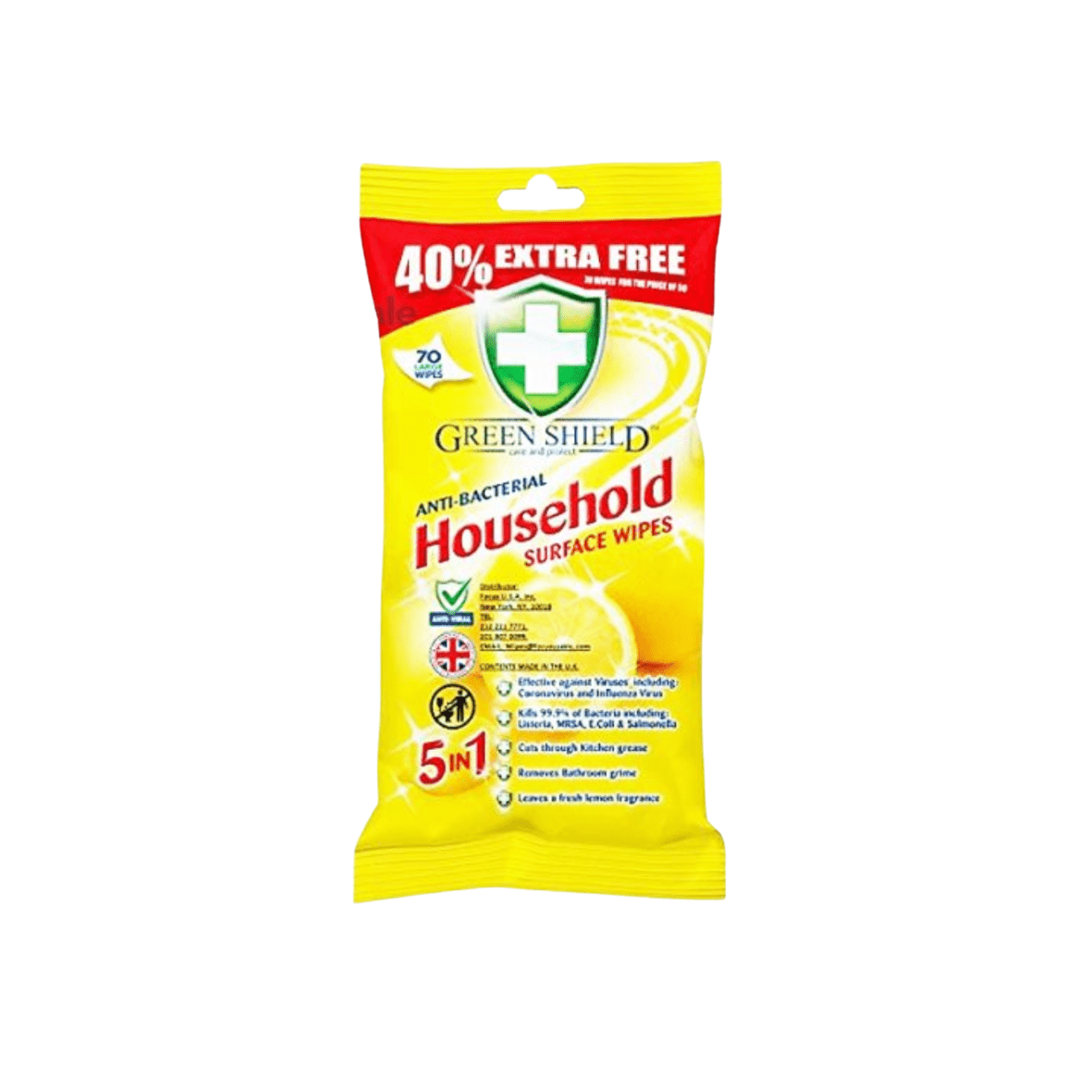 Greenshield Household Anti-Bacterial Wipes - UKrabbit Essential