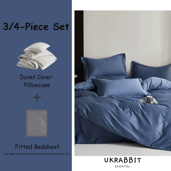 Luxury-Thames Blue|Bedding 3/4 Pieces Set - UKrabbit Essential