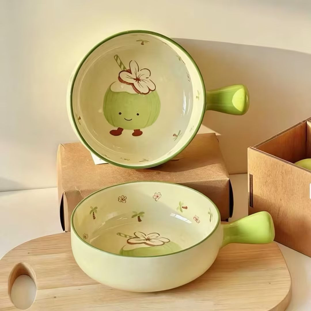Summer Coconut Ceramic-Handled Bowl