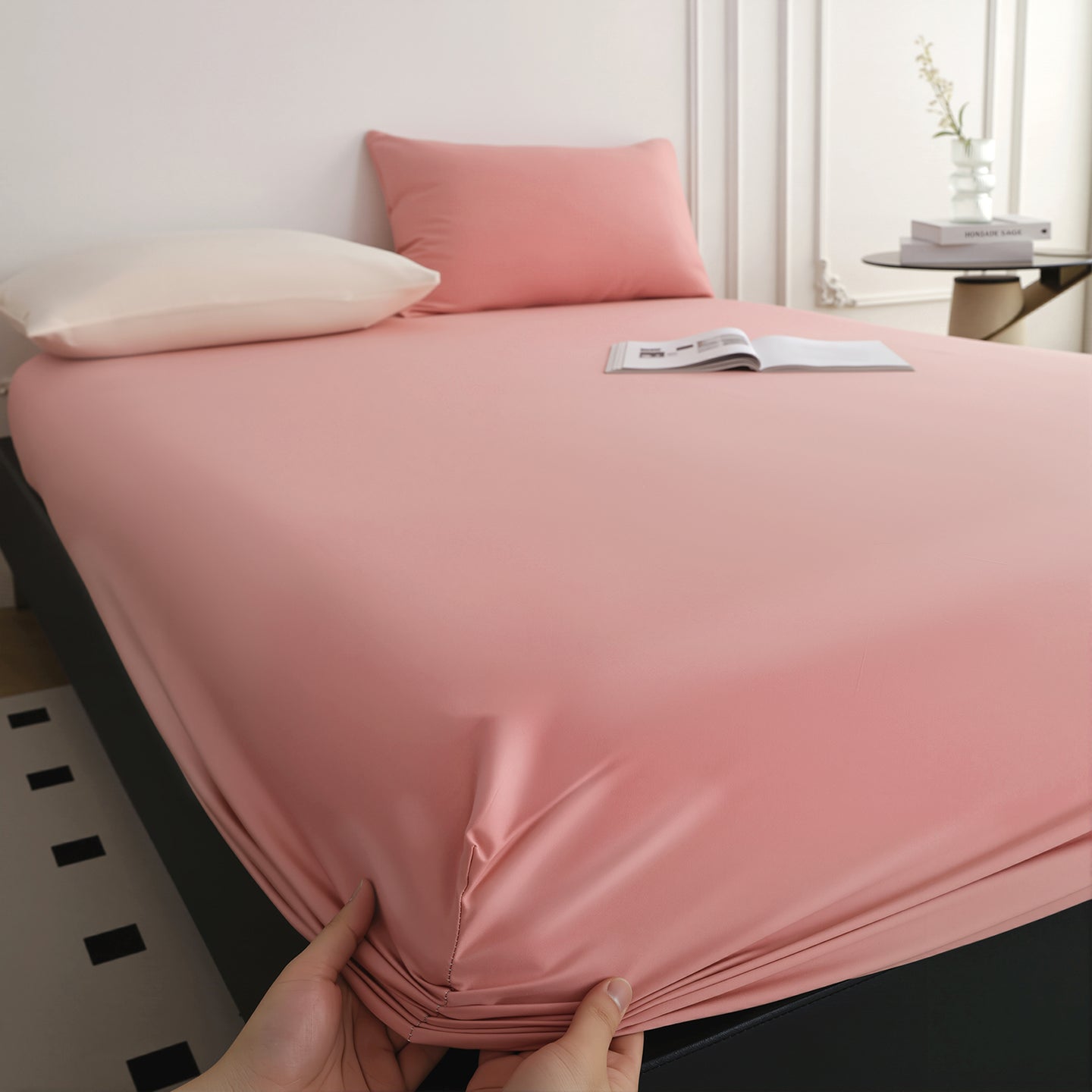 Luxury – Jasmine Milk White | Cotton Sateen Fitted Sheet