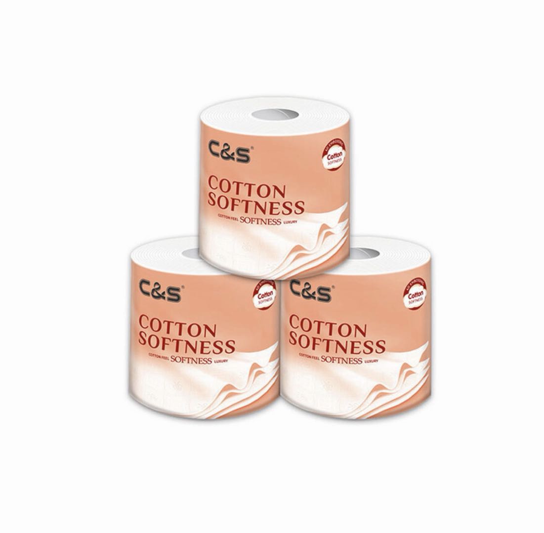 C&S Soft Toilet Roll, Cotton-Feel Embossed Core Tissue, 120g Per Roll