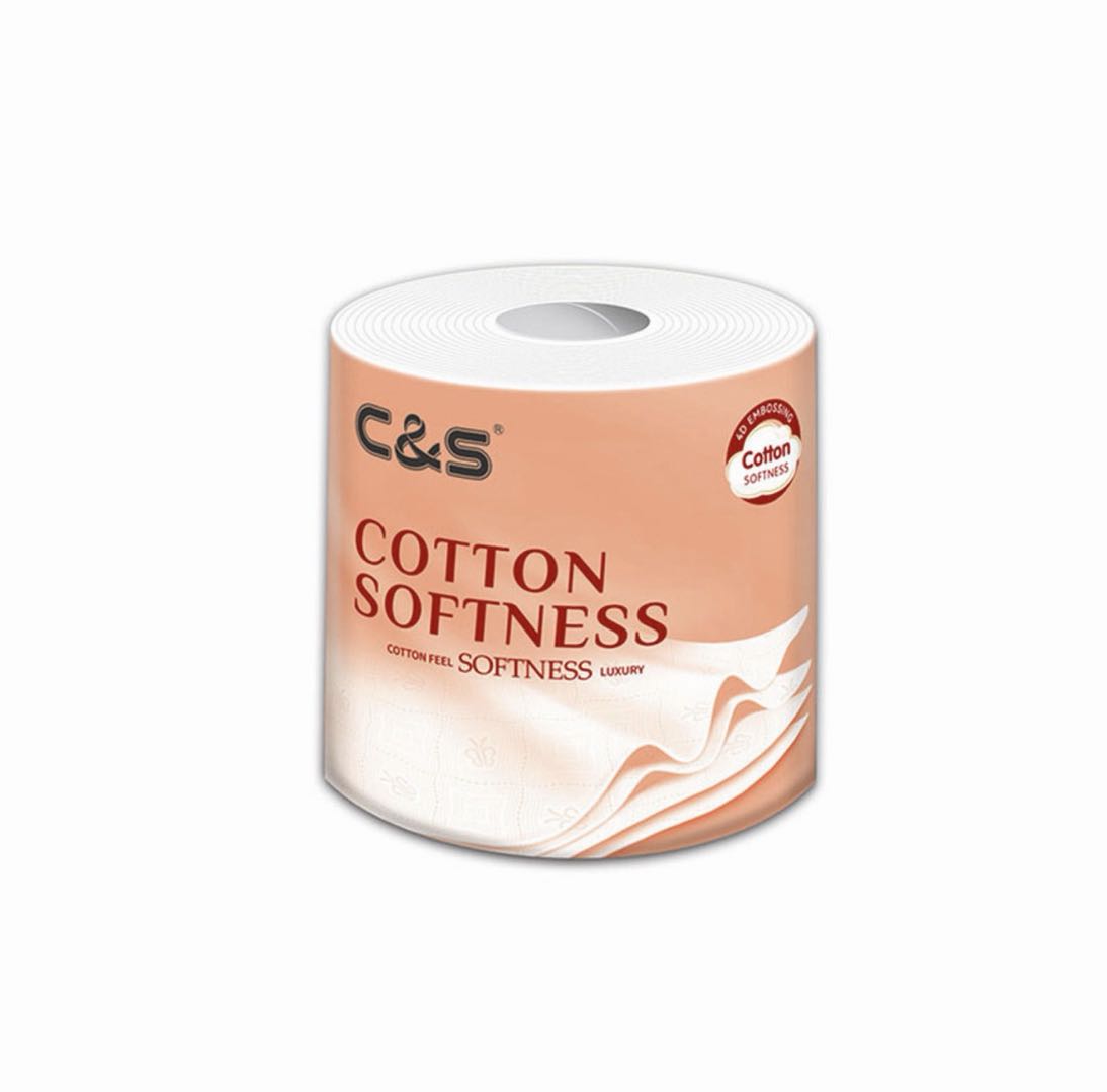 C&S Soft Toilet Roll, Cotton-Feel Embossed Core Tissue, 120g Per Roll