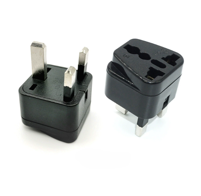 Classic Black UK Travel Adapter Plug