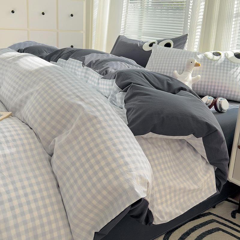 Luxury-Cute Eyes | High-end Embroidery 300 Cotton Duvet Cover Set (Duvet Cover + Pillowcase) - UKrabbit Essential