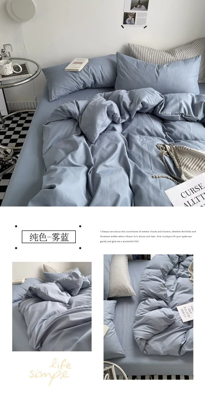 Moonlight Mist Blue Single Bed Set (Excludes Pillowcases) UKRABBIT ESSENTIAL
