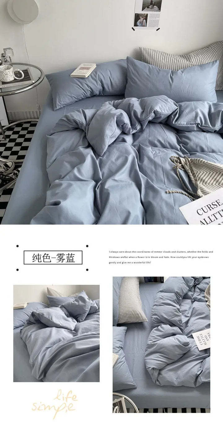 Moonlight Mist Blue Single Bed Set (Excludes Pillowcases) UKRABBIT ESSENTIAL