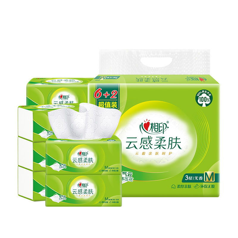 Heart-to-Heart Cloud-Soft Facial Tissue, 88 Sheets per Pack (8-Pack)