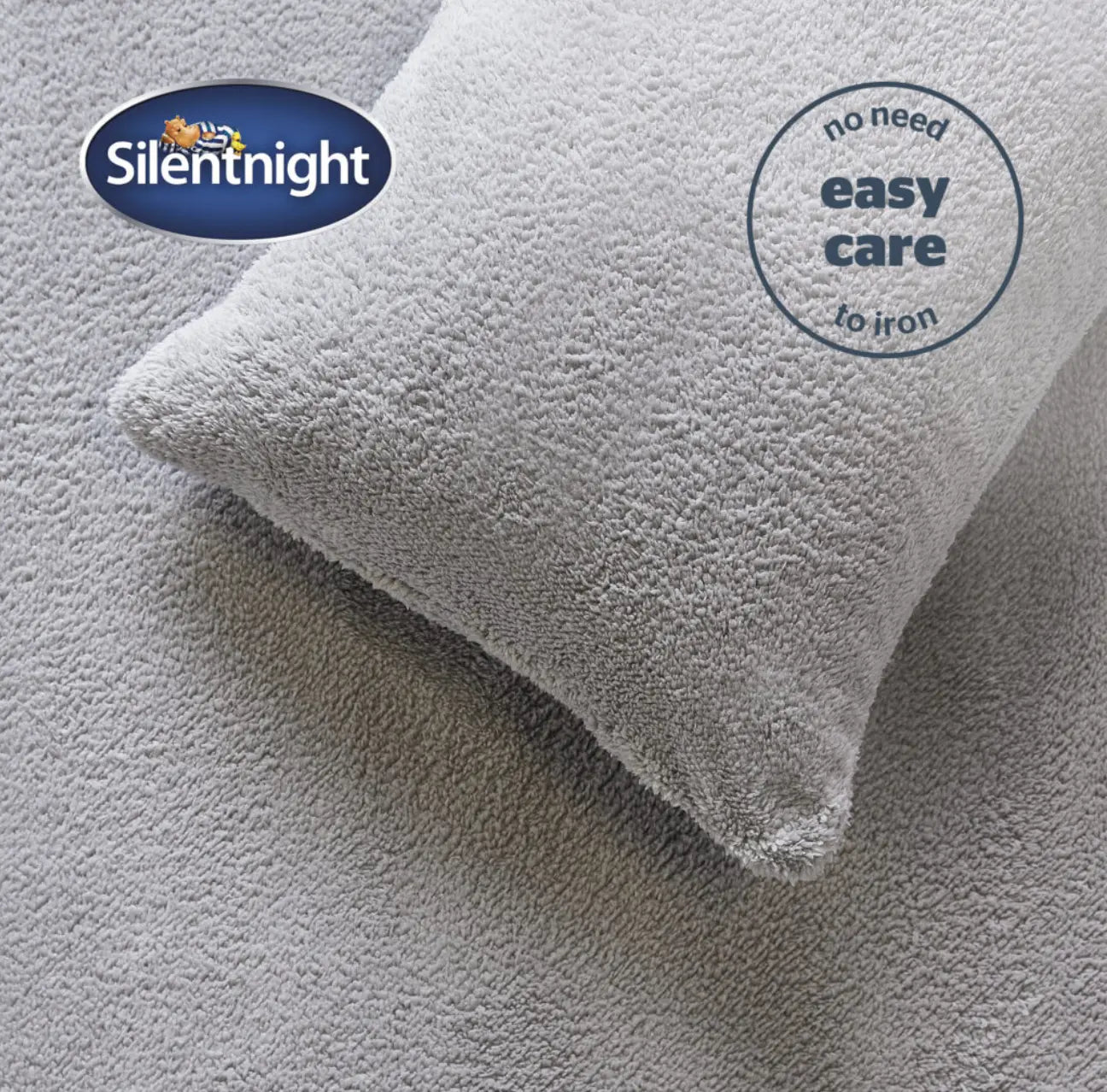 Silentnight Silver Teddy Fleece All-in-One Design Double Duvet (Includes Pillowcase) Silentnight