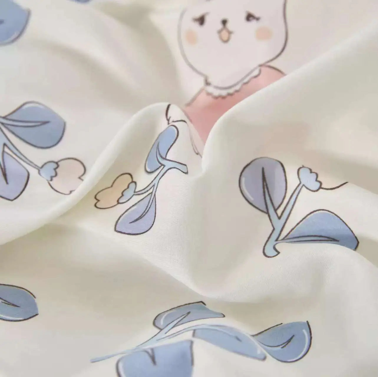 Comfort-Rabbit Among Blooms | 100% Cotton Classical Duvet Cover Set  (Severe Color Bleeding) UKRABBIT ESSENTIAL