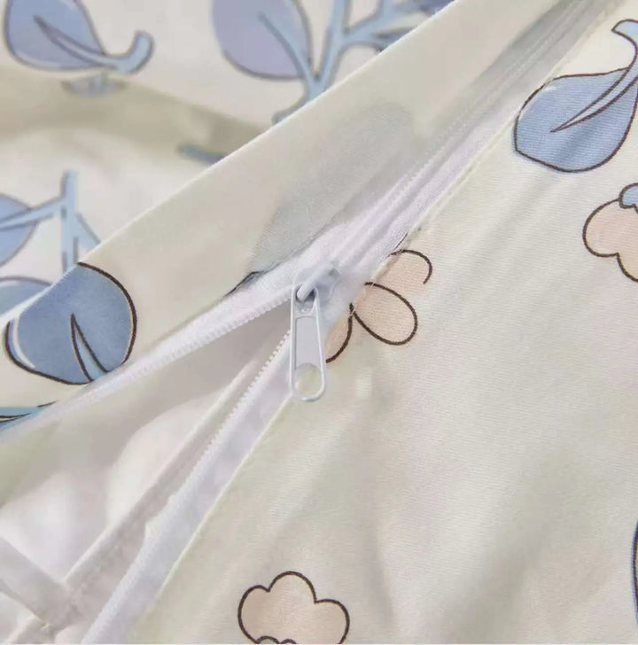 Comfort-Rabbit Among Blooms | 100% Cotton Classical Duvet Cover Set  (Severe Color Bleeding) UKRABBIT ESSENTIAL