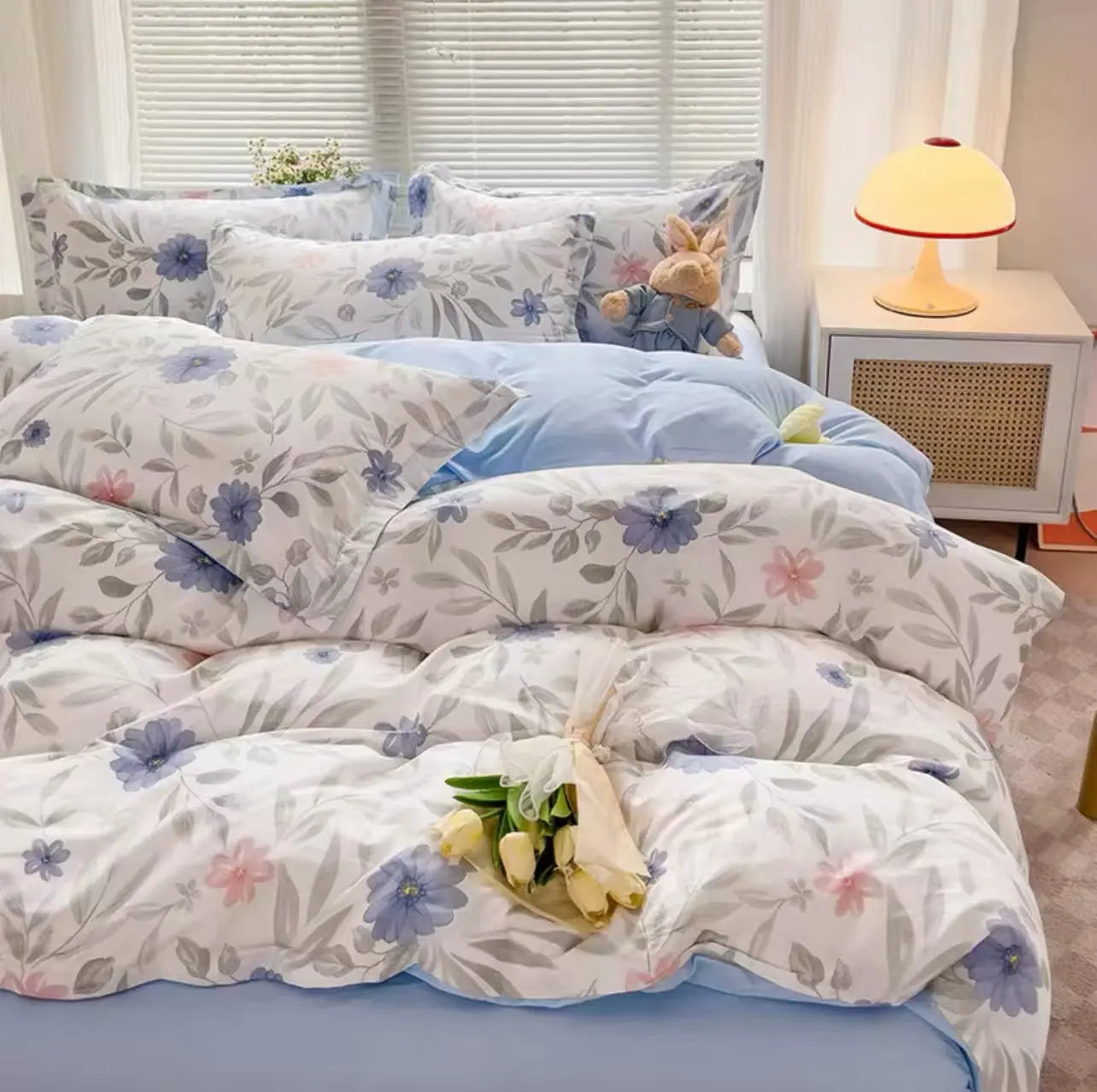 Comfort-Wildflowers of Life | 100% Cotton Classical Duvet Cover Set Double (One Pillowcase) UKRABBIT ESSENTIAL