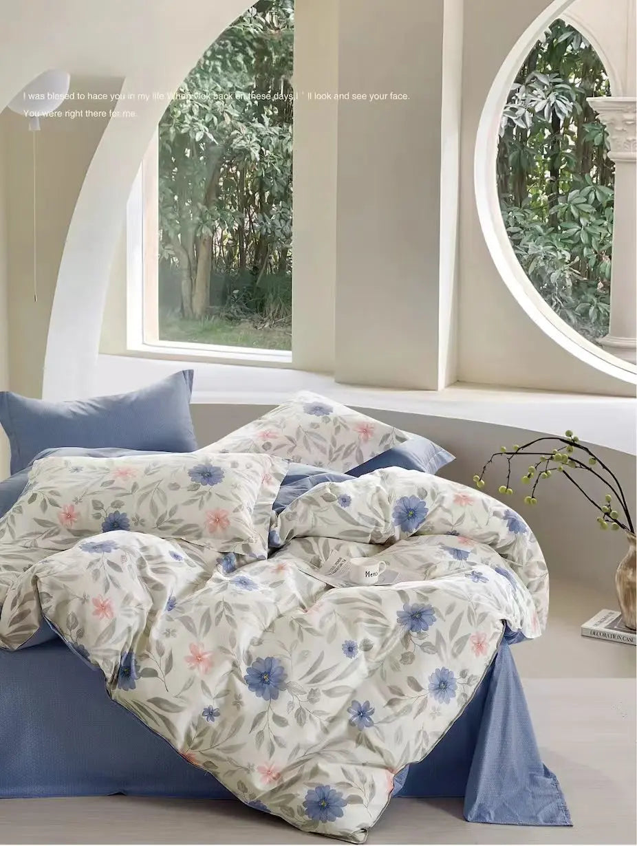 Comfort-Wildflowers of Life | 100% Cotton Classical Duvet Cover Set Double (One Pillowcase) UKRABBIT ESSENTIAL