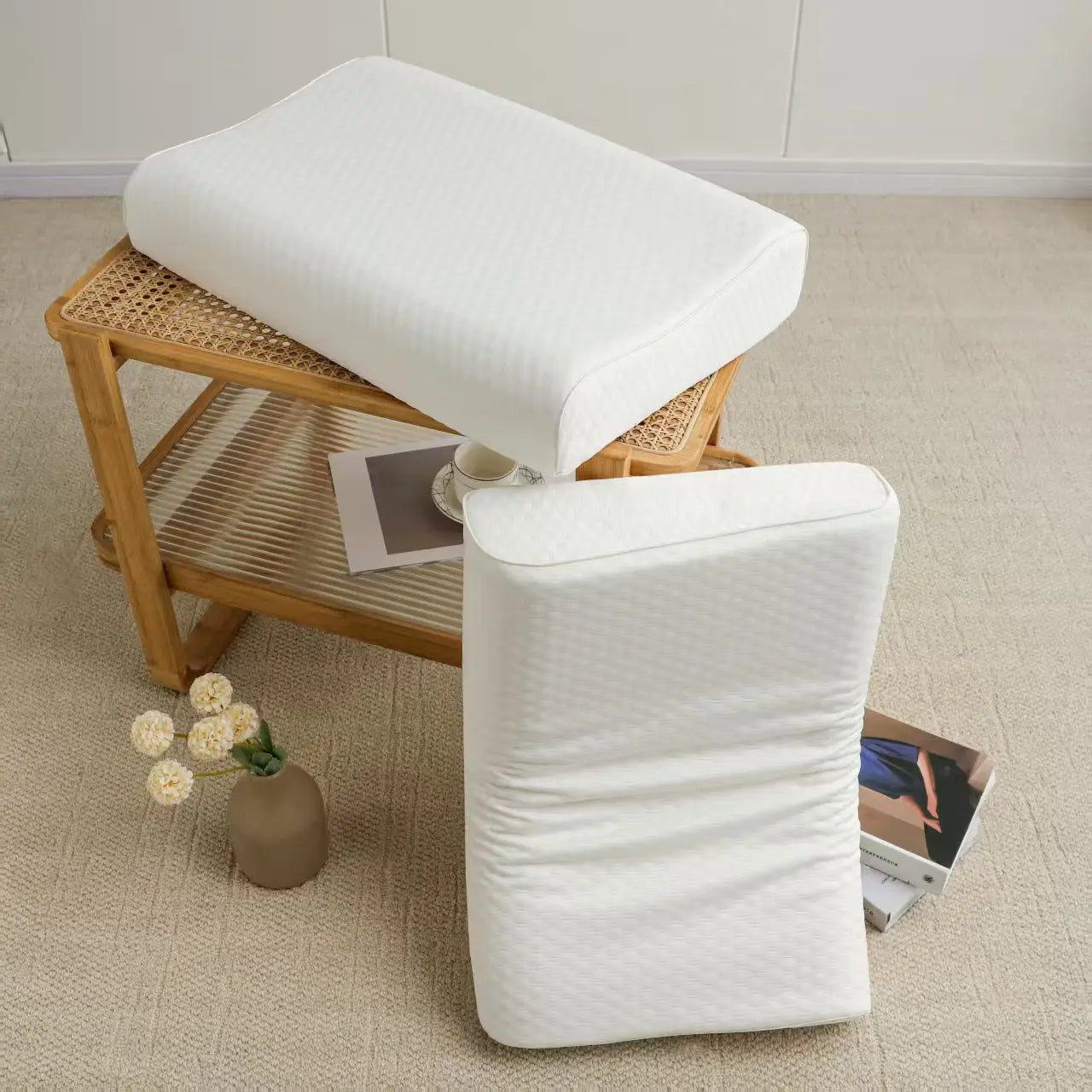 Dual-Sided High-Low Versatile Latex Pillow (Damaged Packaging & Minor Pillowcase Damage) UKRABBIT ESSENTIAL