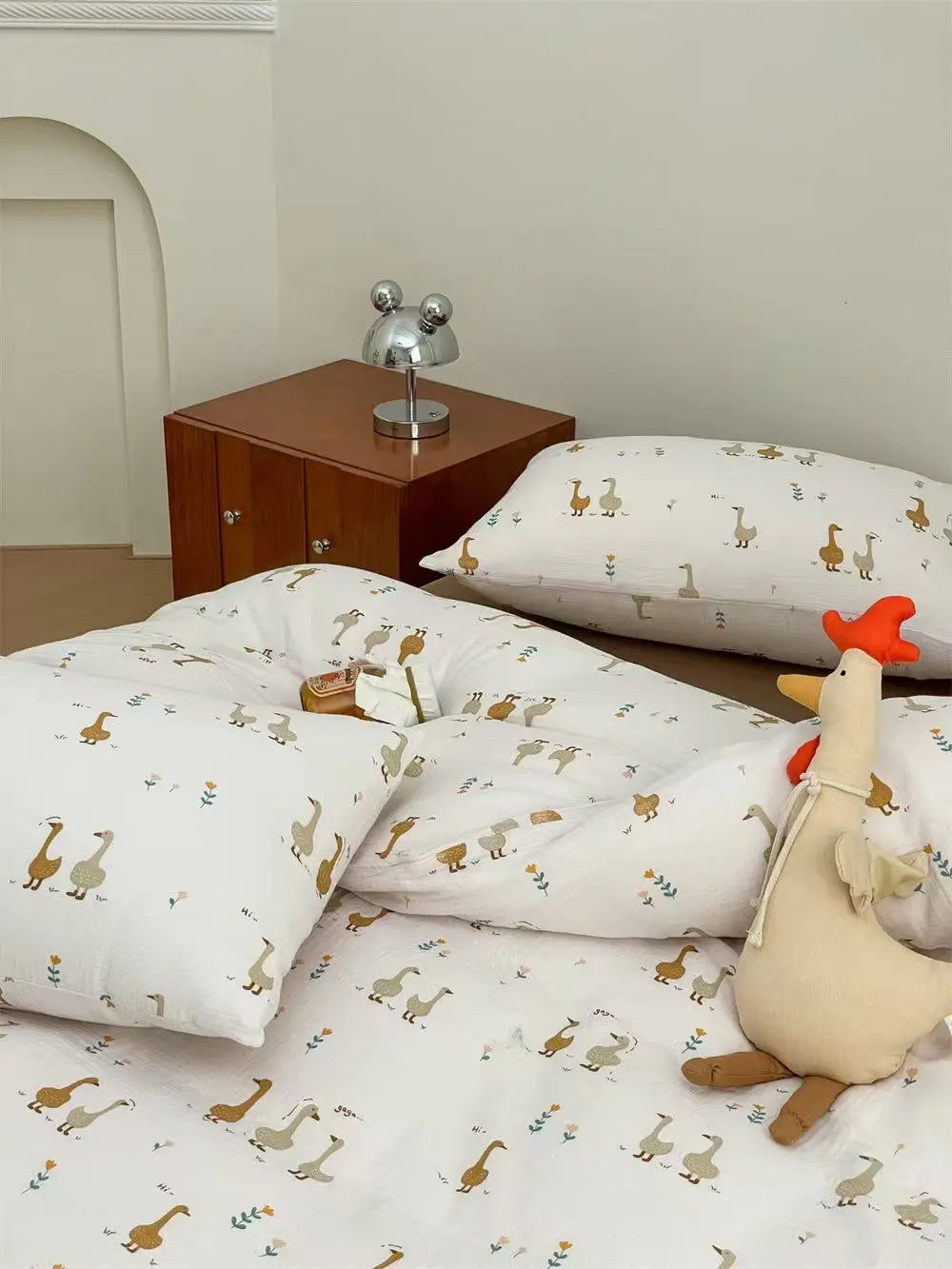 Luxury-Lucky Duck | Double Crinkle Yarn 100% Cotton Duvet Cover Set  (1 Pillowcase) UKRABBIT ESSENTIAL