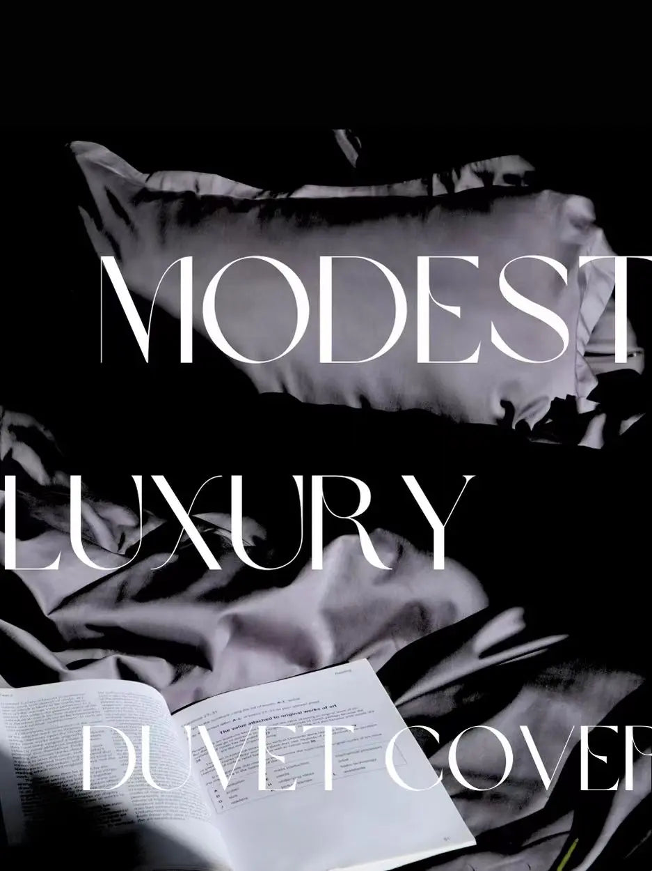 Luxury-Sateen Grey | 300 Thread Count Pure Cotton Sateen Duvet Cover Set - Double (One Pillowcase) UKRABBIT ESSENTIAL