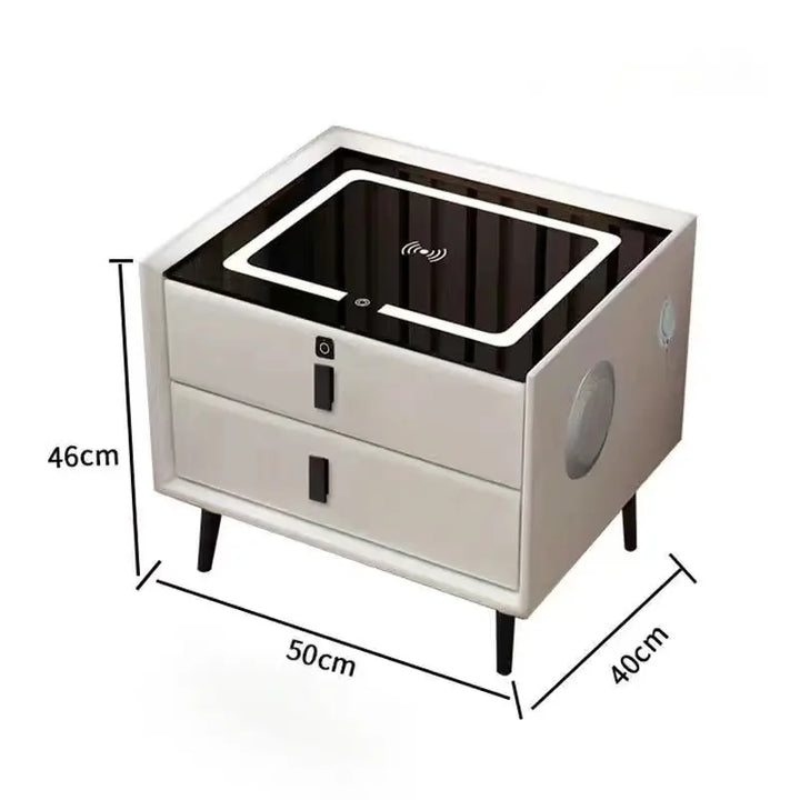 Easy Life Smart Bedside Table-white UKRABBIT ESSENTIAL