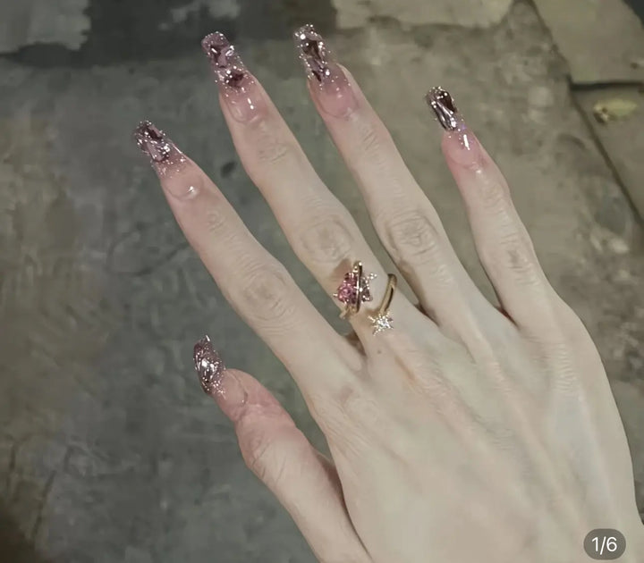 Nude Pink Diamond Nail Art M UKRABBIT ESSENTIAL