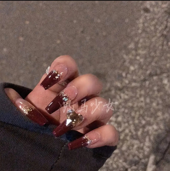 Heart Diamond Red Nail Art M UKRABBIT ESSENTIAL