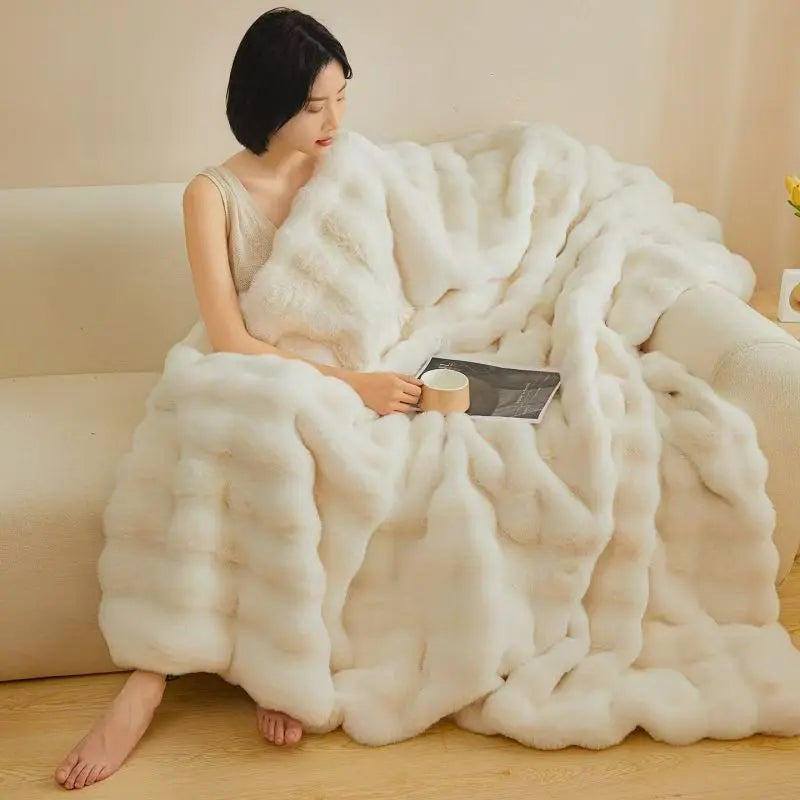 Class A Rabbit Velvet Plush Throw Blanket UKRABBIT ESSENTIAL