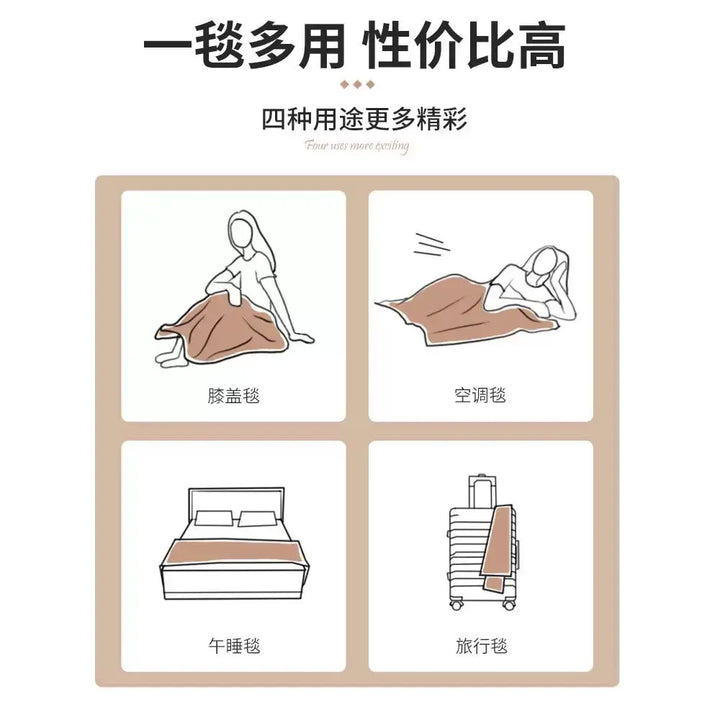 YSJ Snowflake Fleece Printed Blanket - Field Flowers Pattern 150x200cm UKRABBIT ESSENTIAL