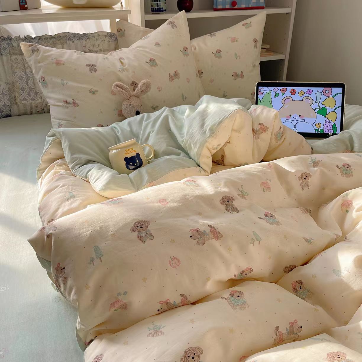 Comfort – Cozy Puppy Den | 100% Cotton Duvet Cover Set (Duvet Cover + Pillowcase)