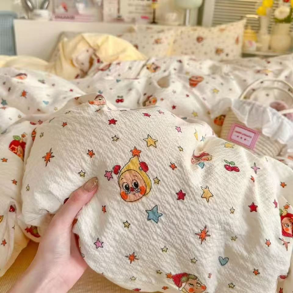 Comfort– Twinkle Lucky Star | Washed Crinkled Gauze Duvet Cover Set (Duvet Cover + Pillowcase)