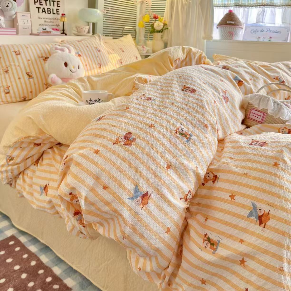 Comfort – Flying Little Star | Washed Crinkled Gauze Duvet Cover Set (Duvet Cover + Pillowcase)