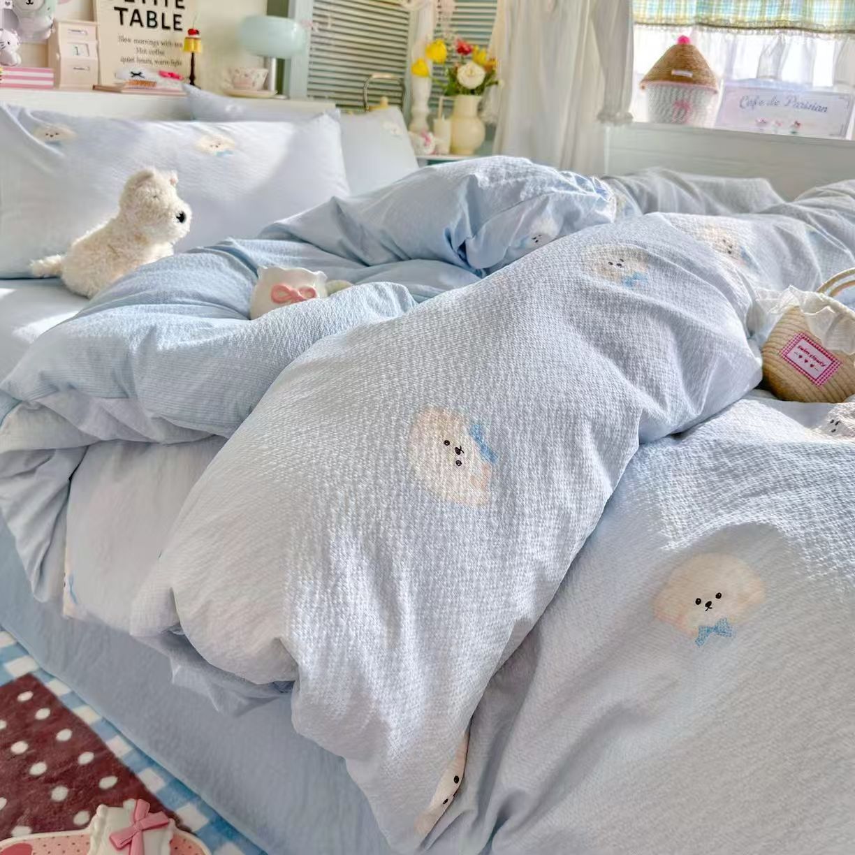 Comfort – Little Westie | Washed Crinkled Gauze Fitted Sheet