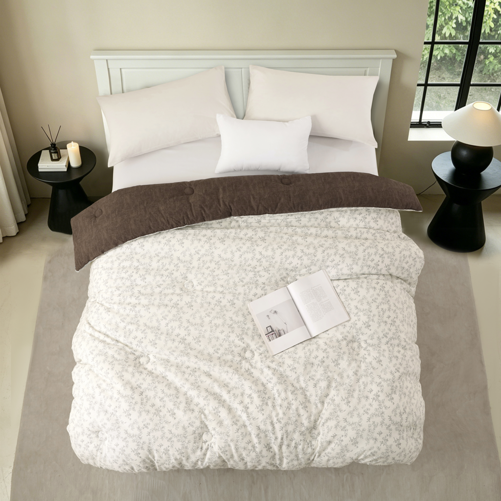 UKRABBIT ESSENTIAL In-house Developed New Arrival | Brown Garden Crinkle Gauze Duvet