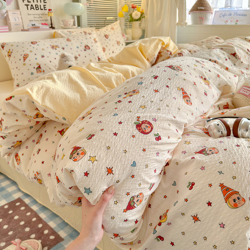 Comfort–Washed Crinkled Gauze Fitted Sheet (Universal for Twinkle Lucky Star, Flying Little Star, Star Rocking Horse)