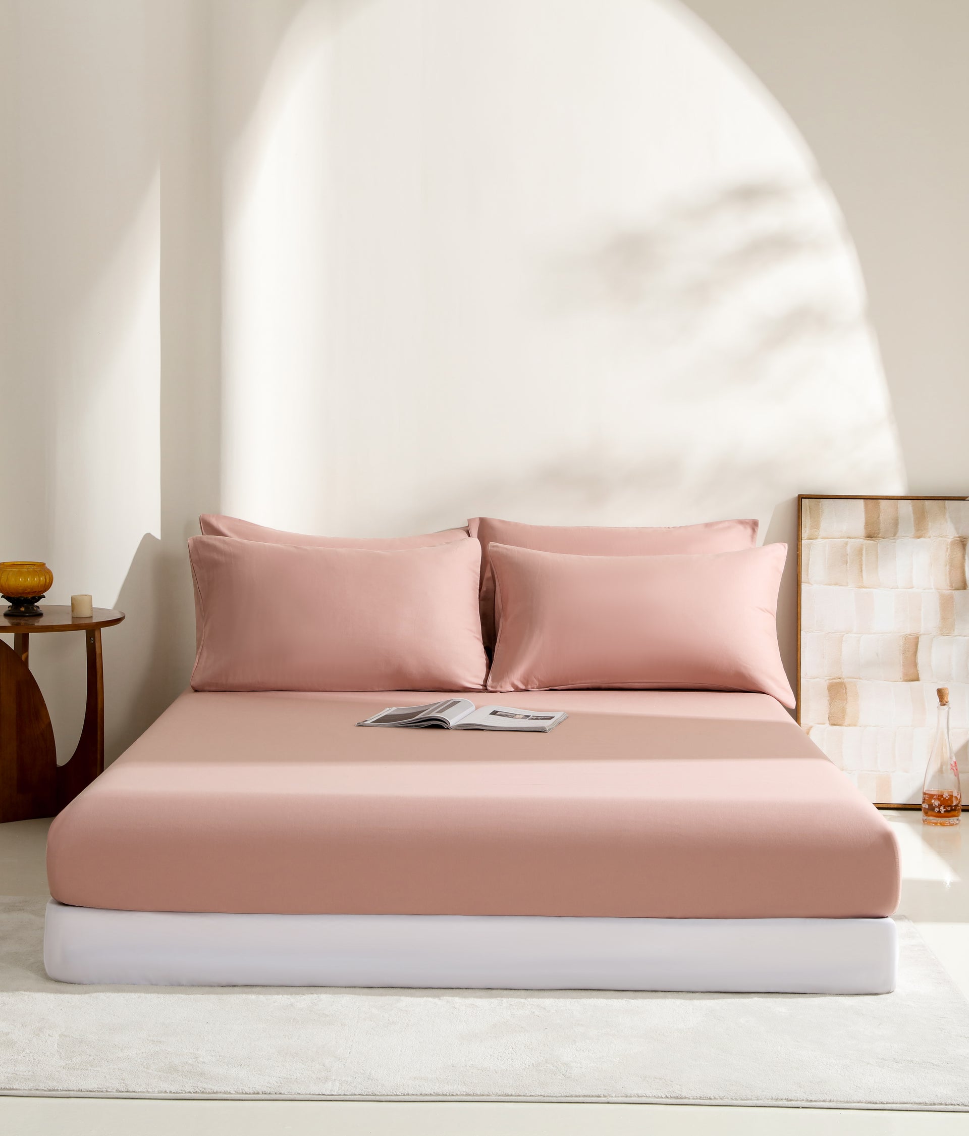 Comfort-York Rose Blush | 100% Cotton Classical Fitted Sheet