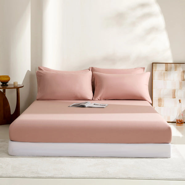 Comfort-York Rose Blush | 100% Cotton Classical Fitted Sheet UKRABBIT ESSENTIAL