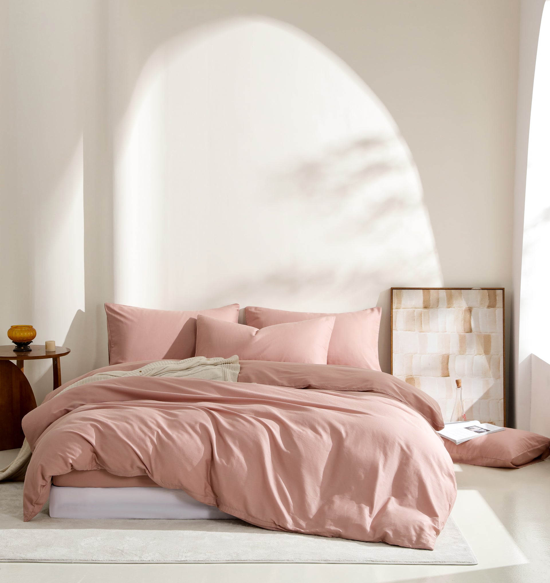 Comfort-York Rose Blush | 100% Cotton Classical Duvet Cover Set (Duvet Cover + Pillowcase)