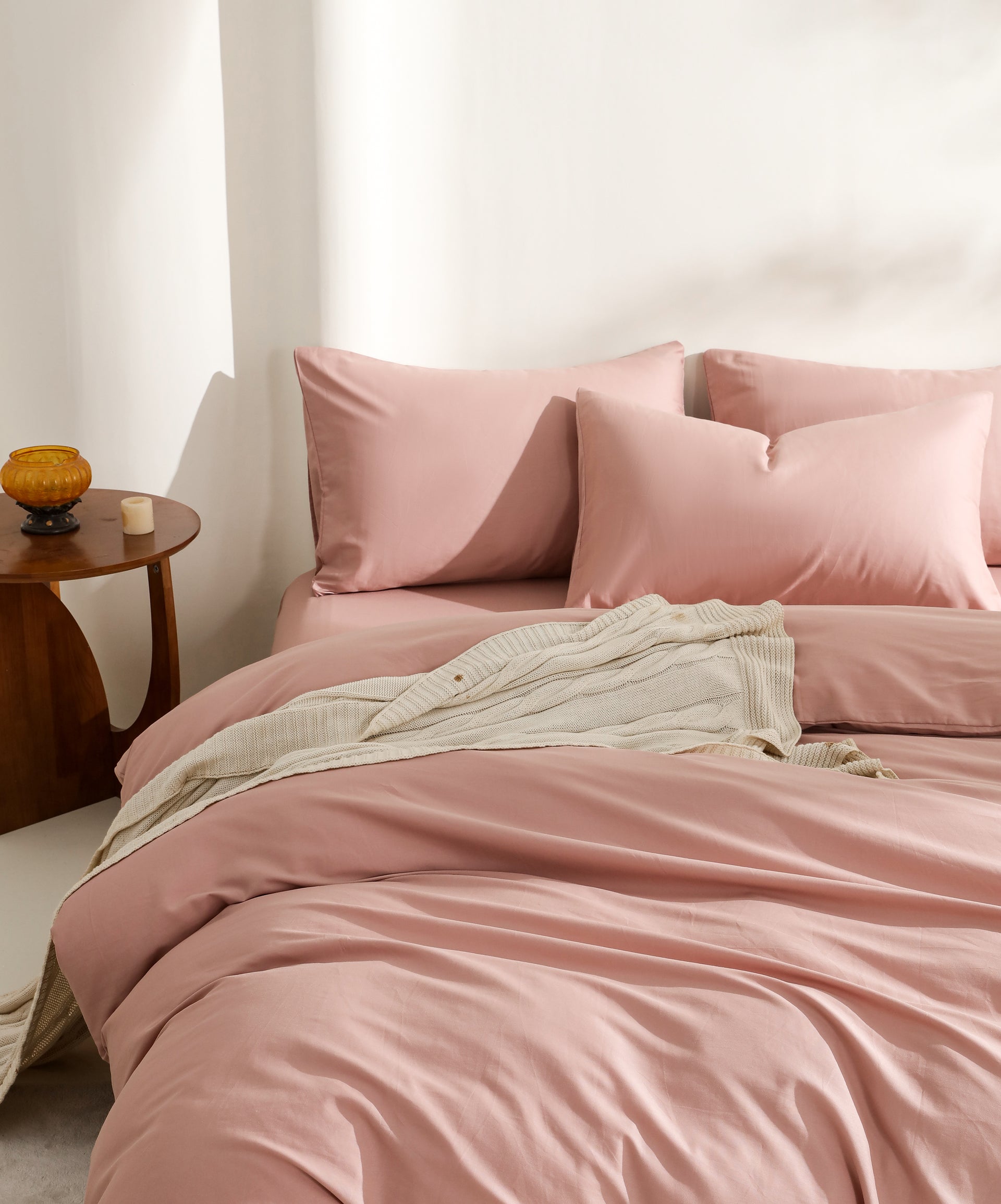 Comfort-York Rose Blush | 100% Cotton Classical Duvet Cover Set (Duvet Cover + Pillowcase)