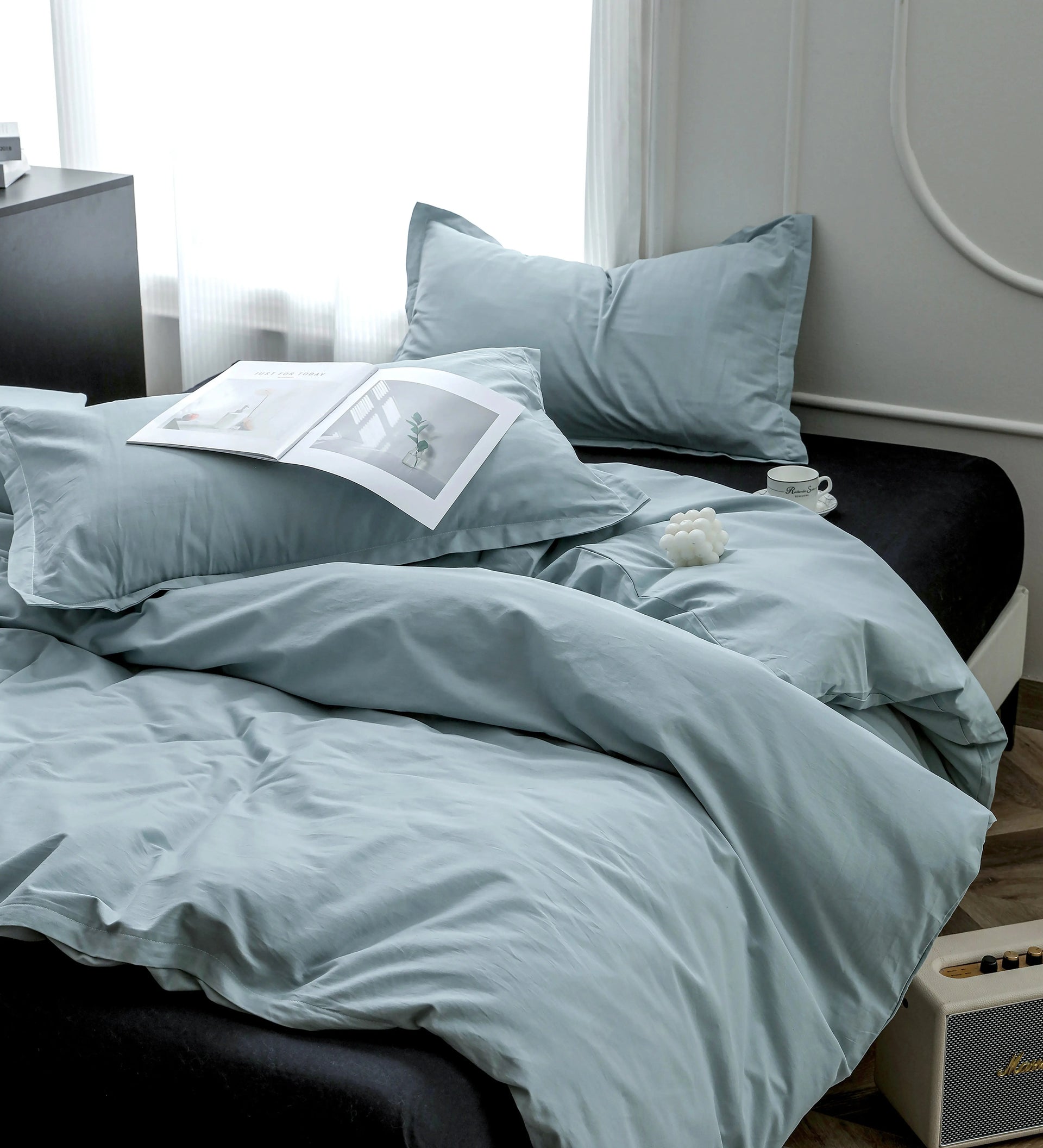 Luxury-Arctic Blue | 100% Brushed Cotton Duvet Cover Set (Duvet Cover + Pillowcase) UKrabbit essential