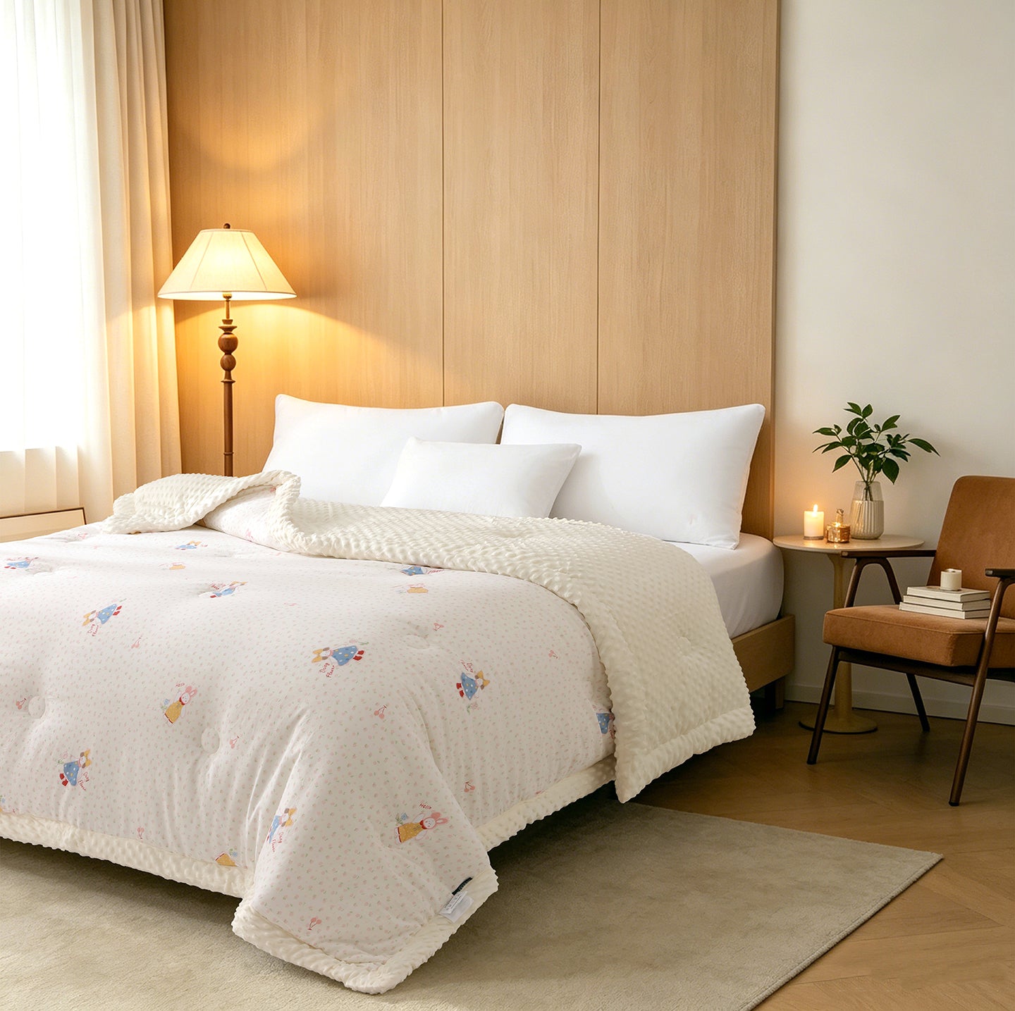 Bunny Bean Fleece Puff Duvet
