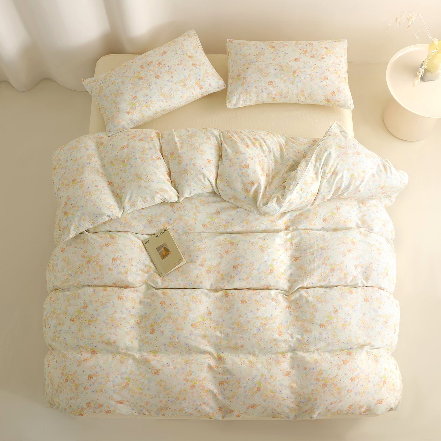Luxury – A Letter from Spring | Double-Layer Crinkled Gauze Cotton Bedding Set (Duvet Cover + Pillowcase)