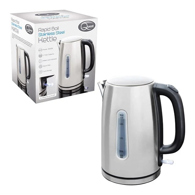 Rapid Boil Full Stainless Steel Kettle 1.7L 3000W