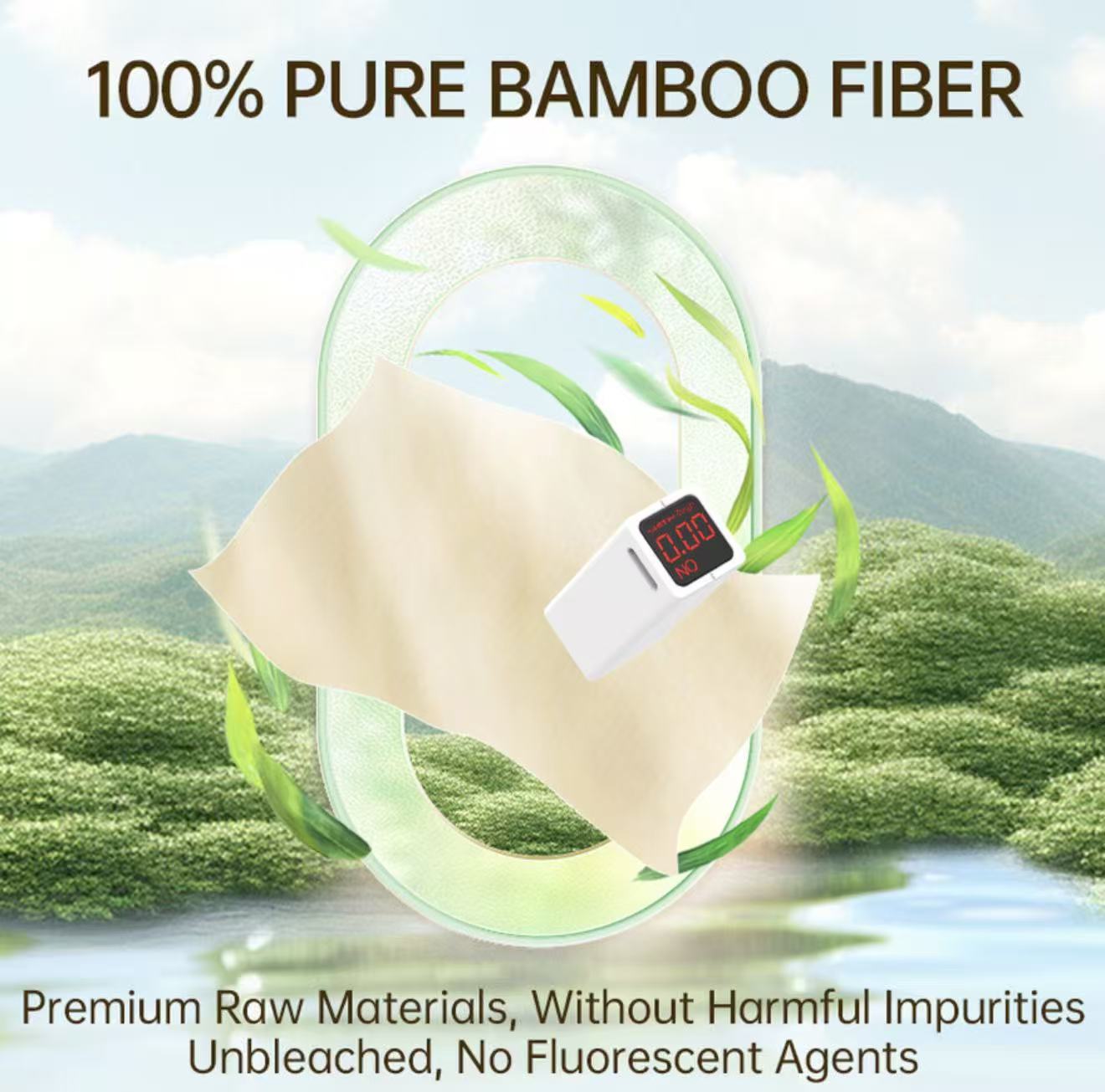 Babo Unbleached Natural Bamboo Facial Tissues, 3-Ply 100 Sheets Per Pack, 10 Packs