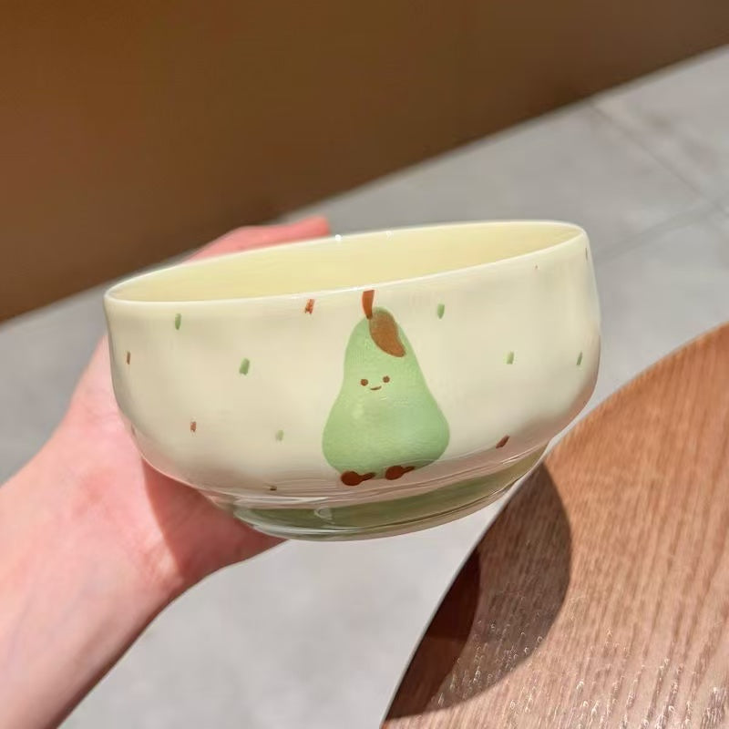 Instagram-style pineapple ceramic rice bowl