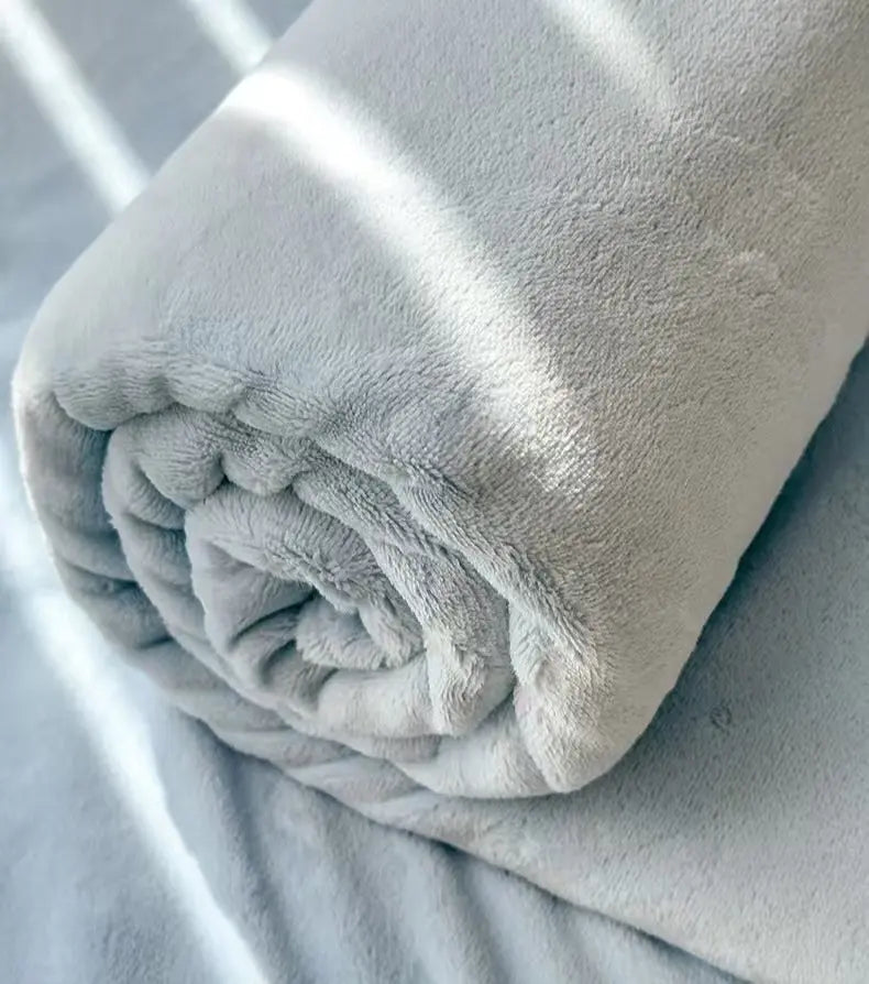 Winter Limited-Lake Blue and White Milk Fleece | Premium Fitted Sheet UKRABBIT ESSENTIAL