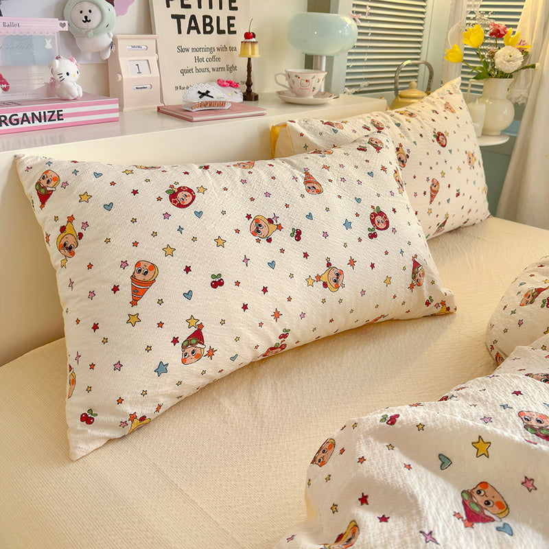Comfort–Washed Crinkled Gauze Fitted Sheet (Universal for Twinkle Lucky Star, Flying Little Star, Star Rocking Horse)