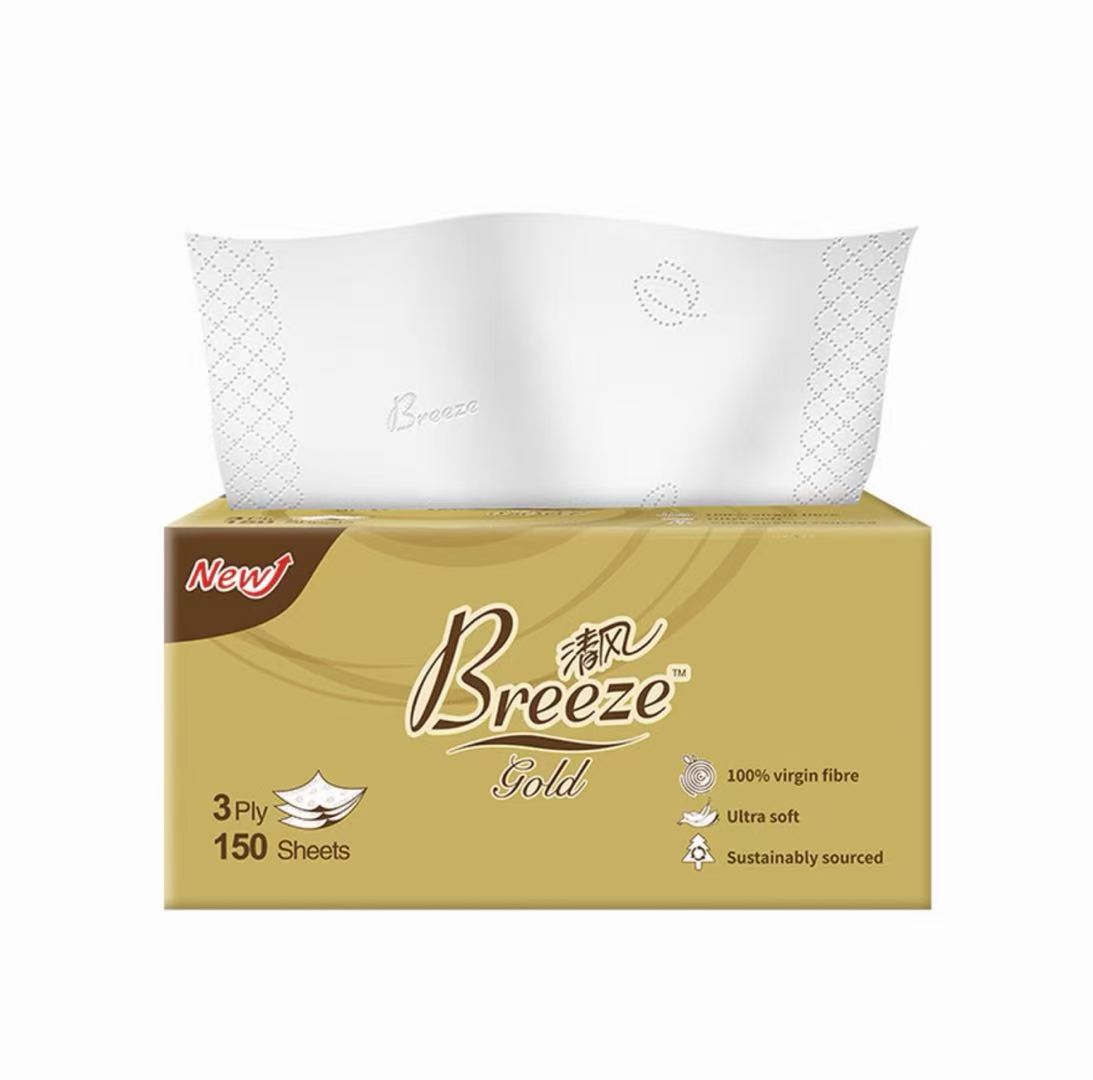 Breeze 150-Sheet 3-Ply Tissue Paper (3-Pack)